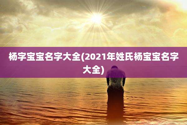 杨字宝宝名字大全(2021年姓氏杨宝宝名字大全)