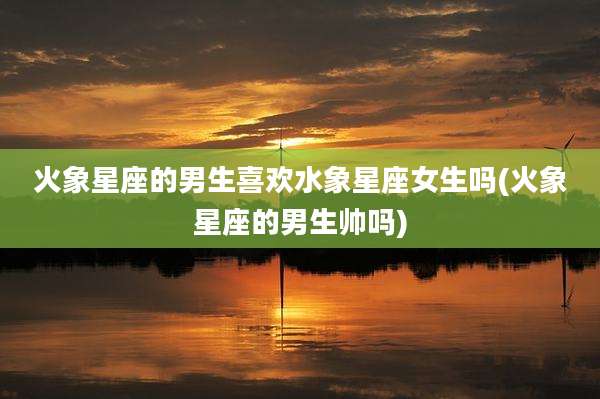 火象星座的男生喜欢水象星座女生吗(火象星座的男生帅吗)