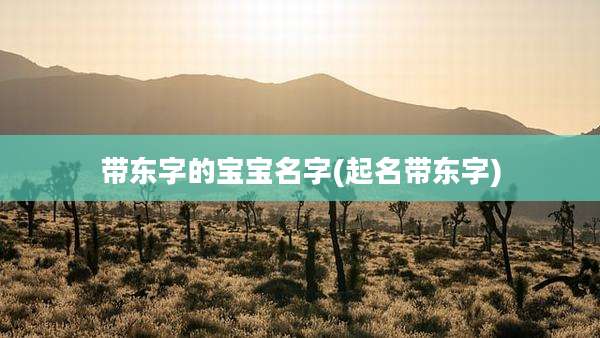 带东字的宝宝名字(起名带东字)