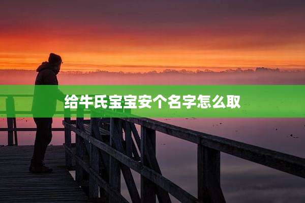 给牛氏宝宝安个名字怎么取