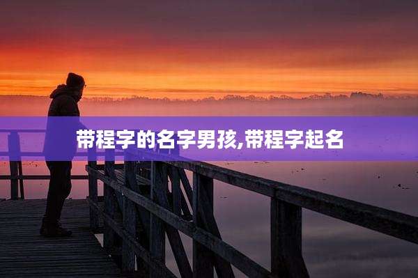 带程字的名字男孩,带程字起名