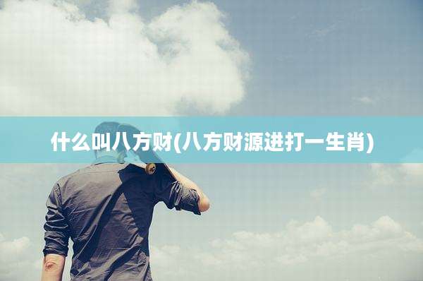 什么叫八方财(八方财源进打一生肖)