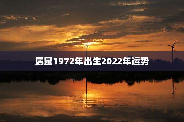 属鼠1972年出生2022年运势