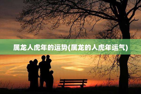 属龙人虎年的运势(属龙的人虎年运气)