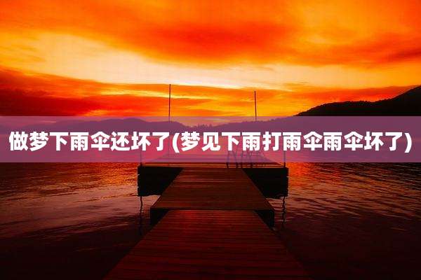 做梦下雨伞还坏了(梦见下雨打雨伞雨伞坏了)