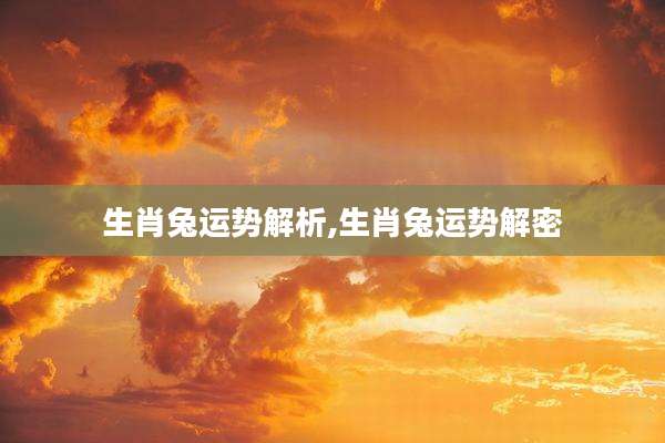 生肖兔运势解析,生肖兔运势解密