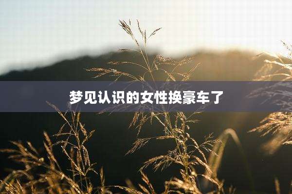 梦见认识的女性换豪车了