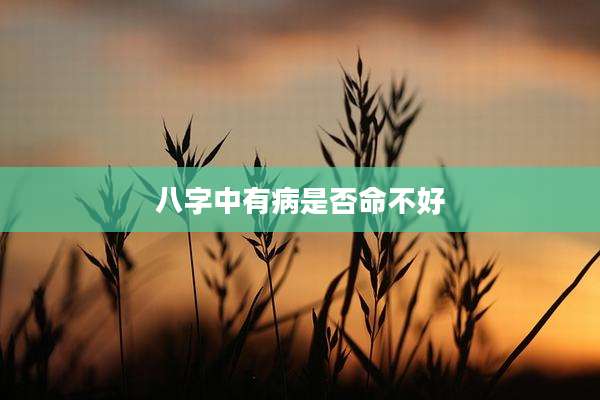 八字中有病是否命不好