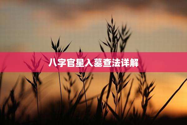 八字官星入墓查法详解