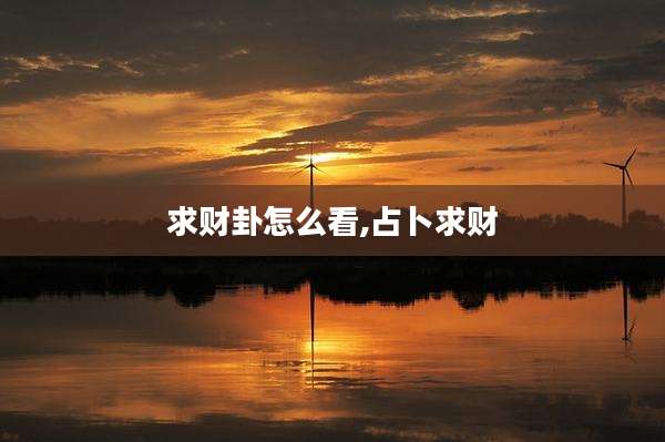 求财卦怎么看,占卜求财