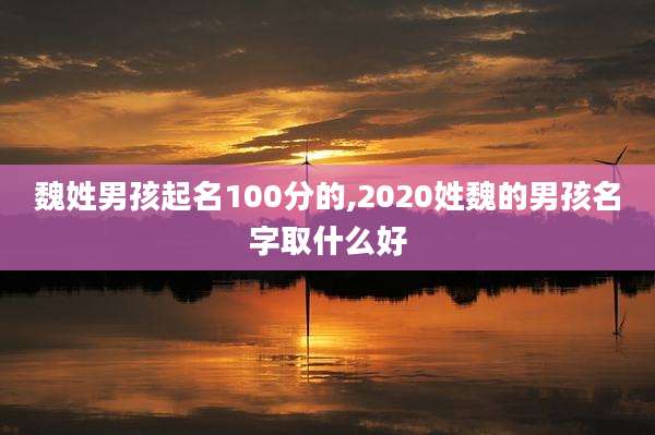 魏姓男孩起名100分的,2020姓魏的男孩名字取什么好