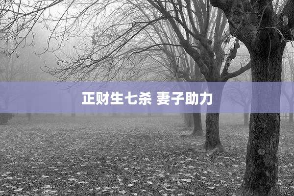 正财生七杀 妻子助力