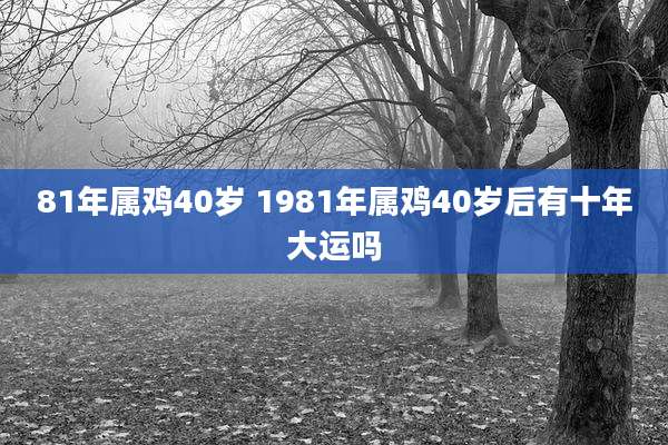 81年属鸡40岁 1981年属鸡40岁后有十年大运吗