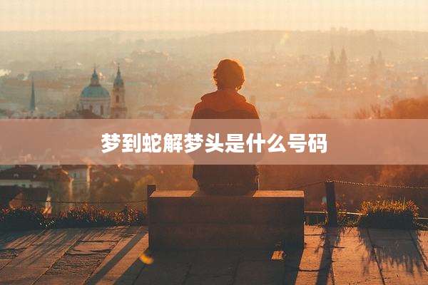 梦到蛇解梦头是什么号码