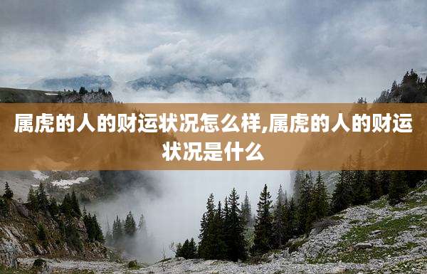 属虎的人的财运状况怎么样,属虎的人的财运状况是什么