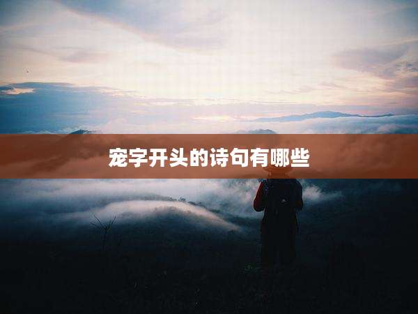 宠字开头的诗句有哪些