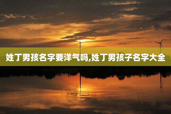 姓丁男孩名字要洋气吗,姓丁男孩子名字大全