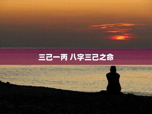 三己一丙 八字三己之命