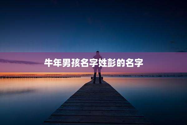 牛年男孩名字姓彭的名字