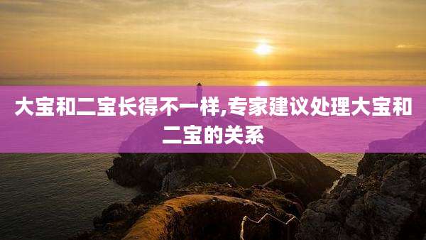 大宝和二宝长得不一样,专家建议处理大宝和二宝的关系