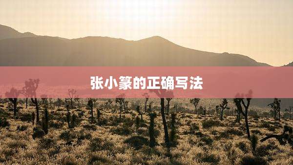 张小篆的正确写法