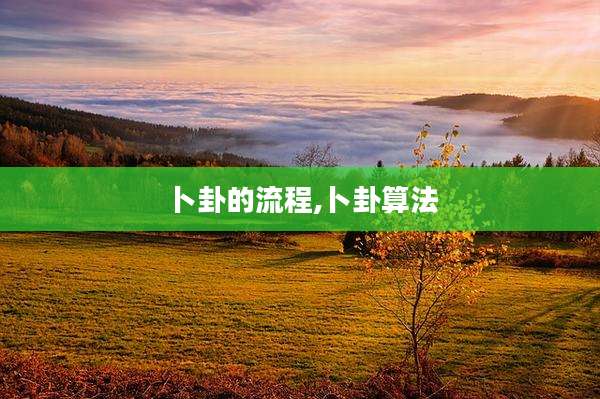 卜卦的流程,卜卦算法