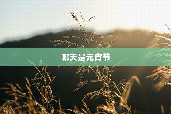 哪天是元宵节