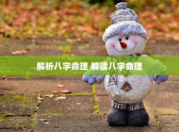 解析八字命理 解读八字命理