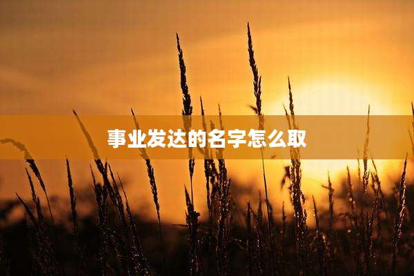 事业发达的名字怎么取