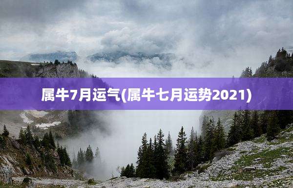 属牛7月运气(属牛七月运势2021)