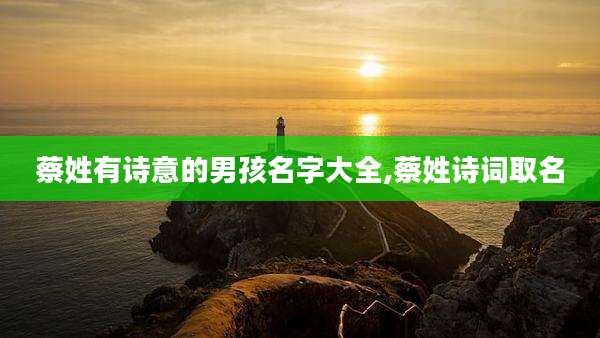 蔡姓有诗意的男孩名字大全,蔡姓诗词取名