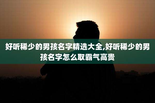 好听稀少的男孩名字精选大全,好听稀少的男孩名字怎么取霸气高贵