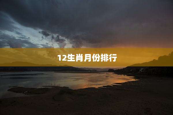 12生肖月份排行