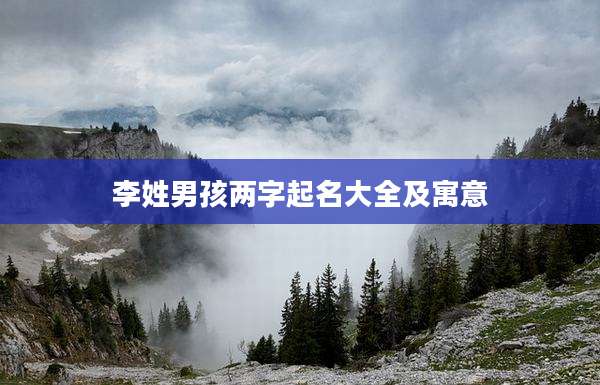 李姓男孩两字起名大全及寓意