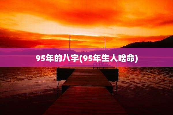 95年的八字(95年生人啥命)