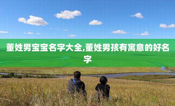 董姓男宝宝名字大全,董姓男孩有寓意的好名字