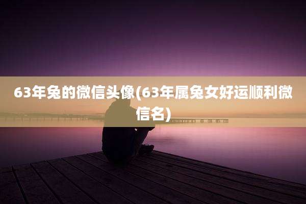 63年兔的微信头像(63年属兔女好运顺利微信名)