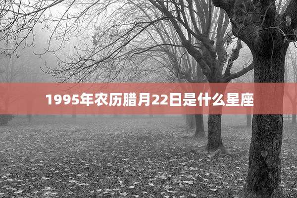 1995年农历腊月22日是什么星座
