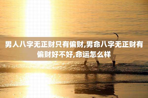 男人八字无正财只有偏财,男命八字无正财有偏财好不好,命运怎么样