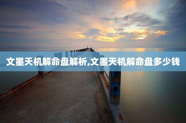 文墨天机解命盘解析,文墨天机解命盘多少钱