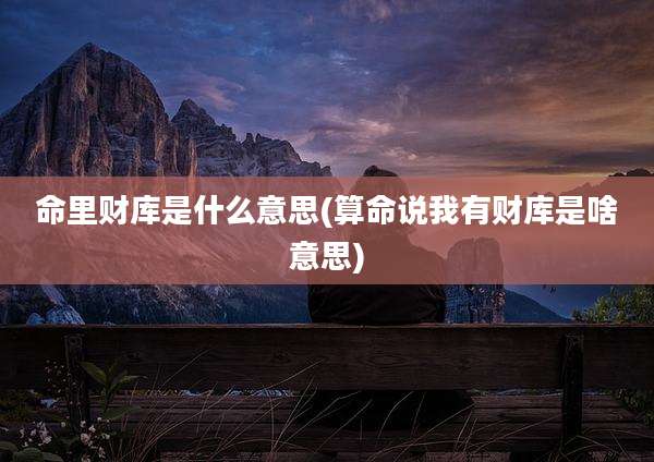 命里财库是什么意思(算命说我有财库是啥意思)