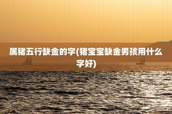 属猪五行缺金的字(猪宝宝缺金男孩用什么字好)