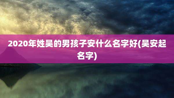 2020年姓吴的男孩子安什么名字好(吴安起名字)