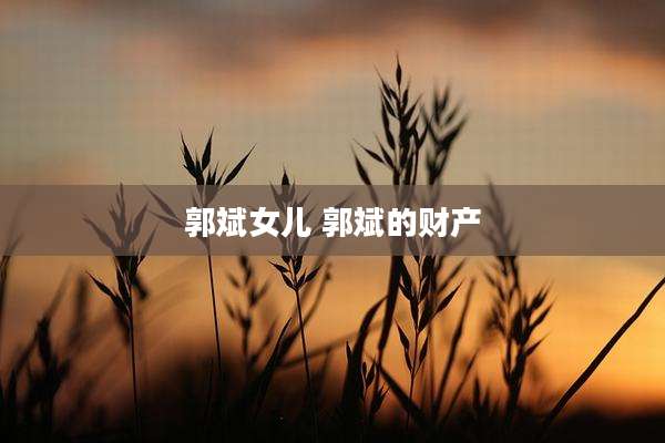 郭斌女儿 郭斌的财产
