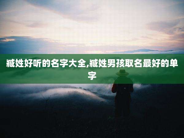 臧姓好听的名字大全,臧姓男孩取名最好的单字