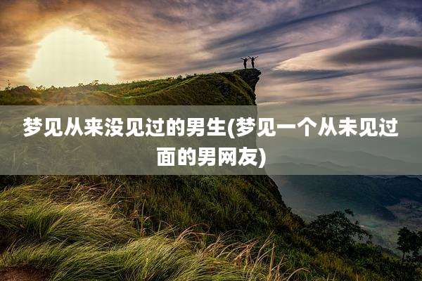 梦见从来没见过的男生(梦见一个从未见过面的男网友)