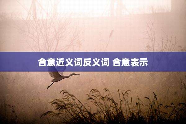合意近义词反义词 合意表示