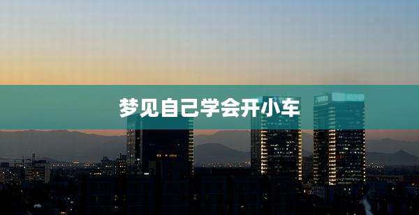 梦见自己学会开小车