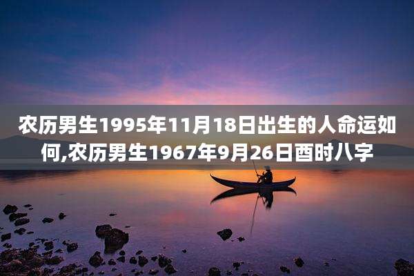 农历男生1995年11月18日出生的人命运如何,农历男生1967年9月26日酉时八字