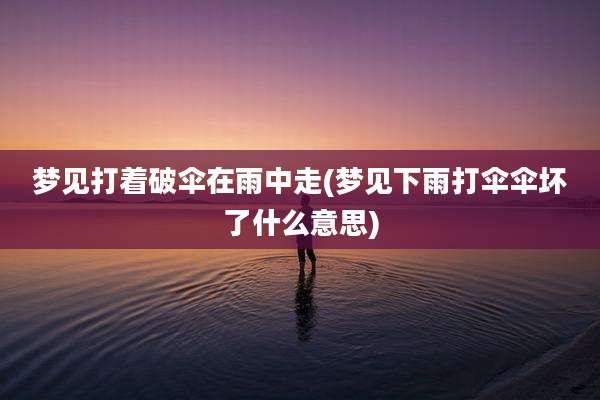 梦见打着破伞在雨中走(梦见下雨打伞伞坏了什么意思)